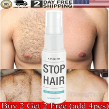 100% Natural Permanent Hair Removal Spray Stop Hair Growth Inhibitor Remover US