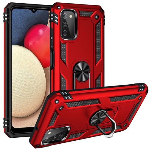For Samsung Galaxy A03S Case shockproof Ring Stand Phone Cover w/ Tempered Glass - Picture 5 of 14