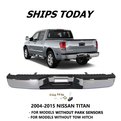 NEW Complete Chrome Rear Bumper Assembly For 2004-2015 Nissan