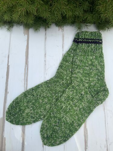 Men Natural Sheep Wool HandMade Knit Socks Warm Thermal Hiking Thick 11 US 44 EU - Picture 4 of 11