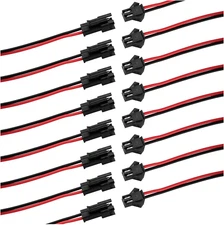 50Pcs 2Pin JST SM Connector Male to Female Wire Connector Cable with 15CM 20AWG