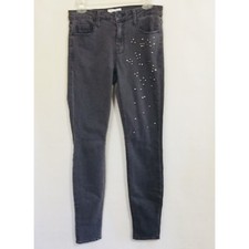 New Parker Smith Jeans Ava Skinny Jeans Gray Sz 26 Studded Retail $170 USA Made