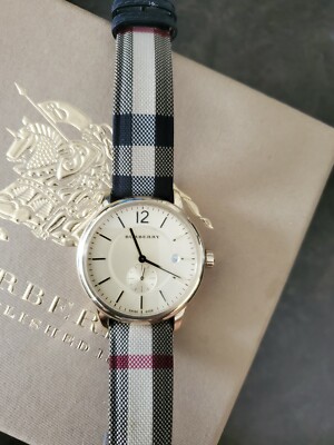 Burberry Honey Check Fabric-Coated Leather Unisex Wrist 