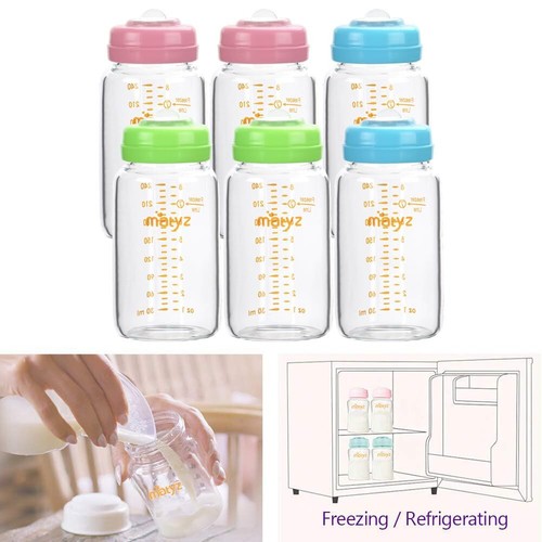 Glass Breastmilk Storage Bottles, 6 Pack, 8 oz, Compatible With Spectra Medela - Picture 3 of 5