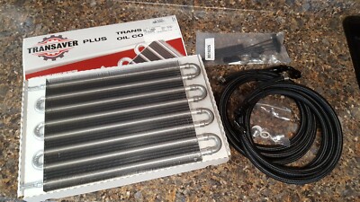 4L60E, TH400, TH350, 200R4, 4L80e AOD 4R100 4R70 Transmission Cooler w AN Hoses 