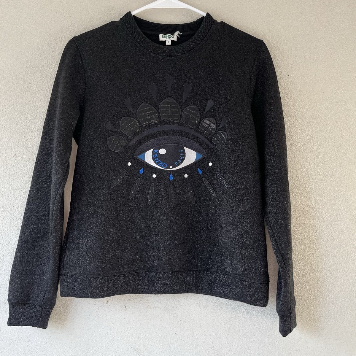 KENZO PARIS Women's Small Glitter Sparkle Embroidered Evil Eye