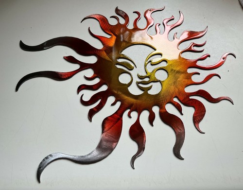 Sun W Smiling Face Metal Wall Art Fire Tinged 14 X 11 Ebay Sun W Smiling Face Metal Wall Art Fire Tinged 14 X 11 Ebay