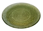 VTG Anchor Hocking Avocado Green Soreno Dinner Plate Pressed Bark 9.75"