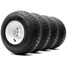 8" Steel Golf Cart Wheels and (18/8.5-8) Golf Cart Tires Combo  Set of 4