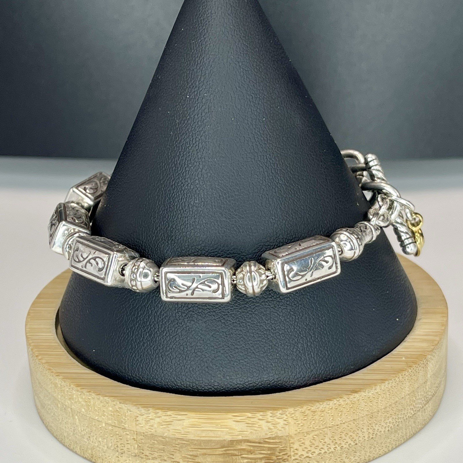 Brighton Cube Scroll Link Bracelet Toggle Adjusta… - image 4