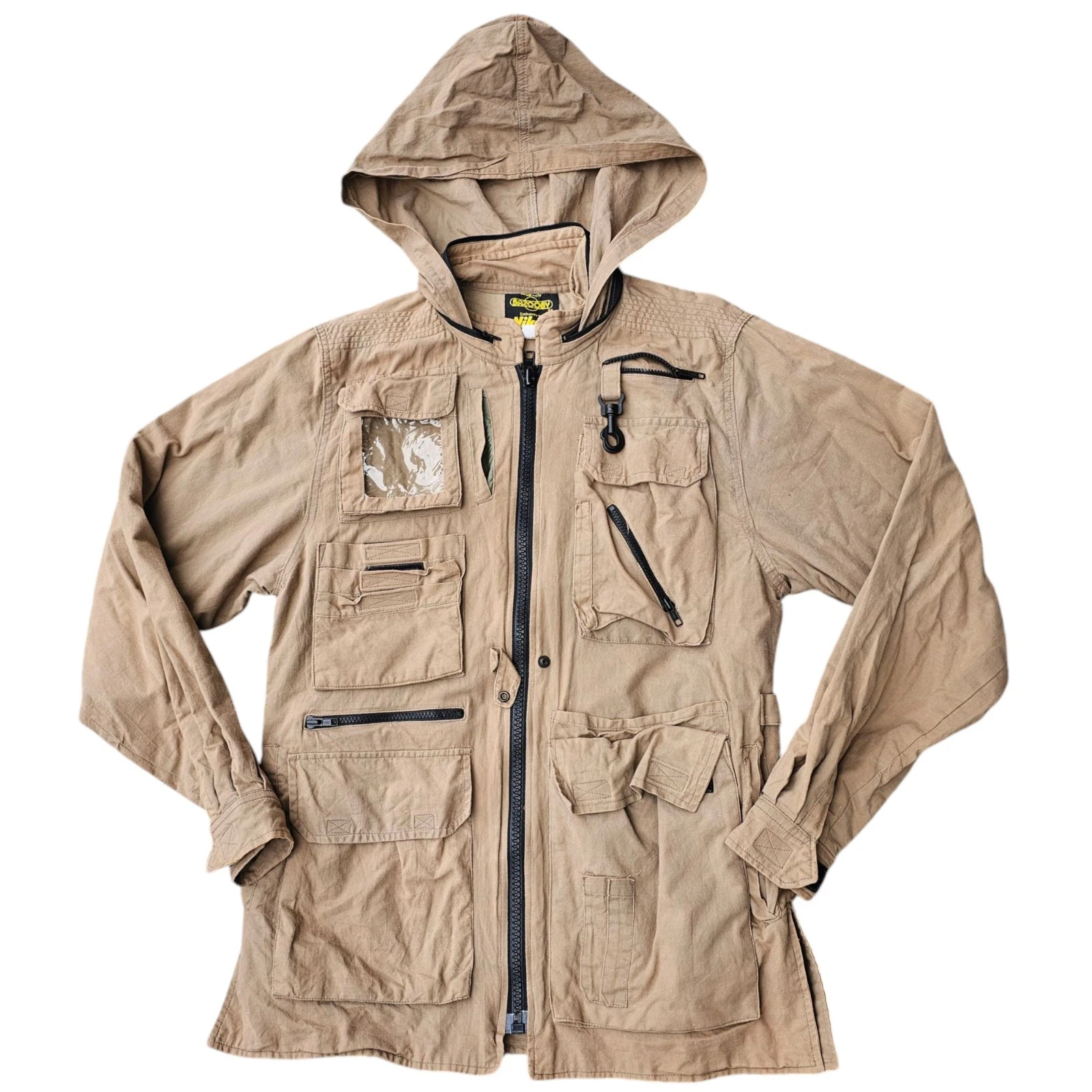 Bazooby for Nikon Cargo Photography Jacket Pockets Safari Hooded Mens L - READ!