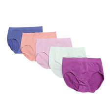 Carole Hochman Women's Set of 5 Seamless Briefs Small Size Multicolor Panties