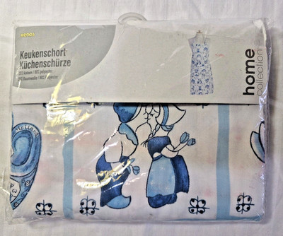 Delft Holland Kitchen Apron NEW DUTCH XENOS Netherland Blue White Windmill Skate