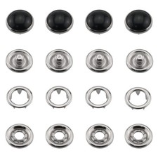 30 Sets 10Mm Black Pearl Snap Buttons Metal Ring Snaps Popper Stud Snap Fastener