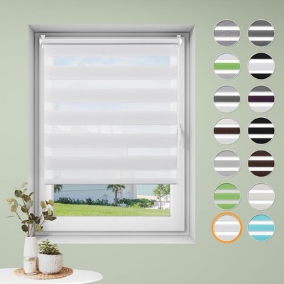 Doppelrollo Klemmfix ohne Bohren Sonnenschutz Sichtschutz Fensterrollo Weiß
