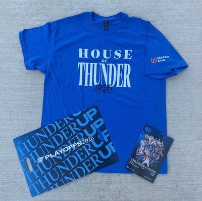 Oklahoma City Thunder Playoffs Shirt SUNS Game 1 Blue XL + Program + Clapper