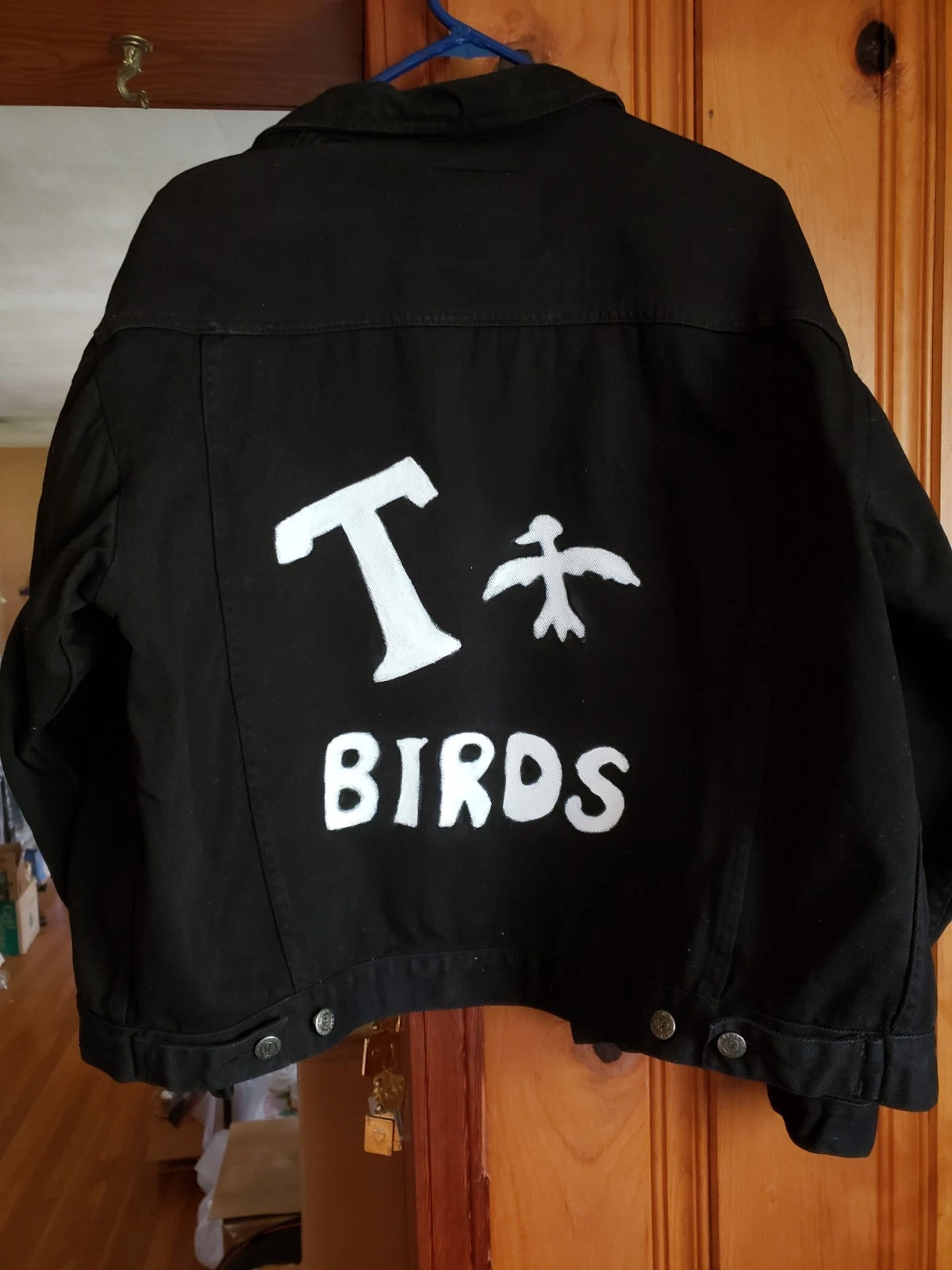 GreaseT-Bird Denim Jacket Hand Painted Size Large
