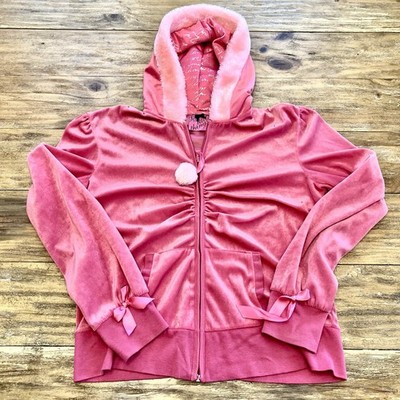 Women s Victoria s Secret Hot Pink Santa Baby Vintage Velour Hoodie Size Large