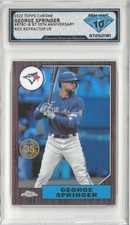 2022 Topps Chrome GEORGE SPRINGER 1987 Red Refractor 1/5 💎 DSG 10 Gem Mint