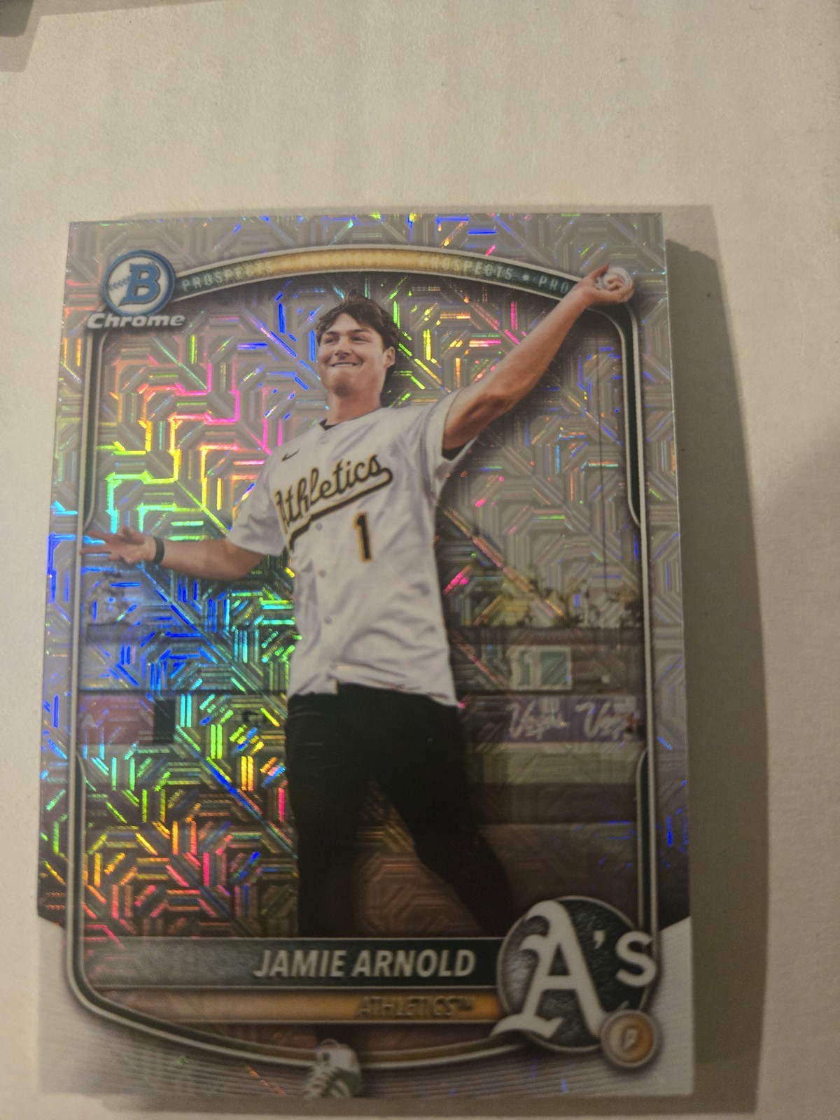 2025 Bowman Draft Jamie Arnold Image Variation Mojo Ref SSP A’s BDC-30