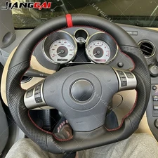 Full Leather Sport Steering Wheel For Pontiac Solstice 2006-2009 Red Line