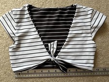 California Kisses Crop Top Black White Reversible Youth Large YL Girls Dance