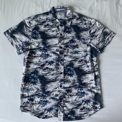 Men's MBX Premium Goods Casual Button Down Aloha Shirt - Tropical Print. Size S
