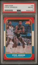 1986 FLEER #55 STEVE JOHNSON PSA 8
