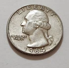 1964 Washington Quarter • 90% Silver • Strong Detail NMM    X35