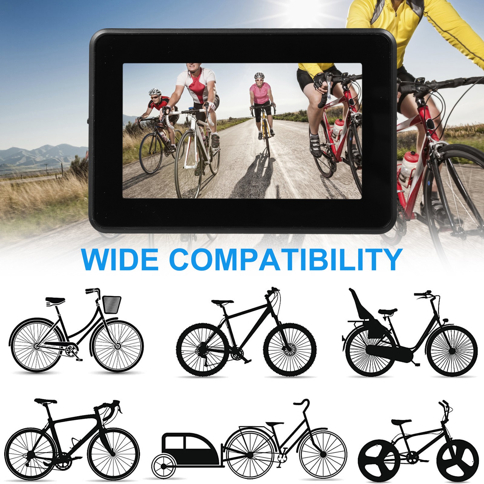 Handlebar Bike Mirror 1080P Rear View Camera With 4.3 Screen Night Vis