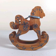 Dollhouse Miniature Wooden Rocking Horse Nursery Child  s Toy Hand Painted