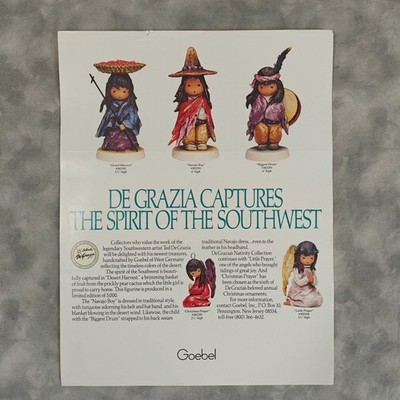 Vintage 1980 Goebel De Grazia Spirit of the Southwest 8x11 Color Print Ad