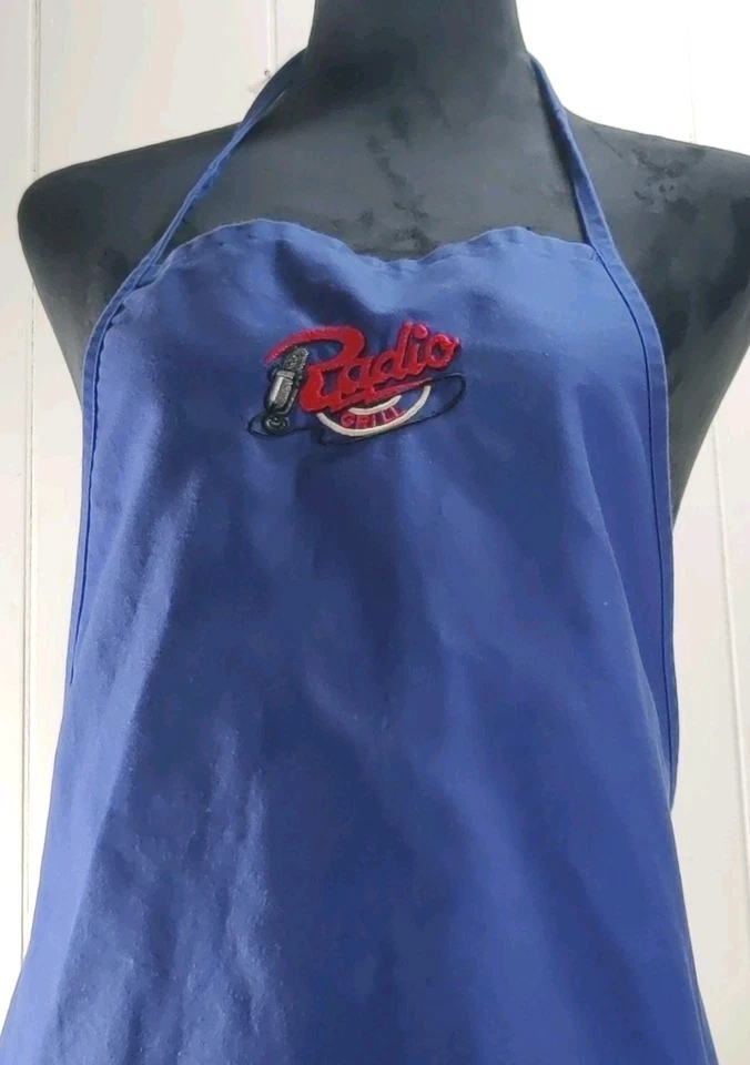 Vintage  Walmart Employee Apron Blue Radio Grill Euc - Image 3 of 4