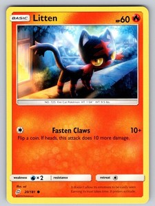 Litten 20/181 Team Up Common Pokemon Card