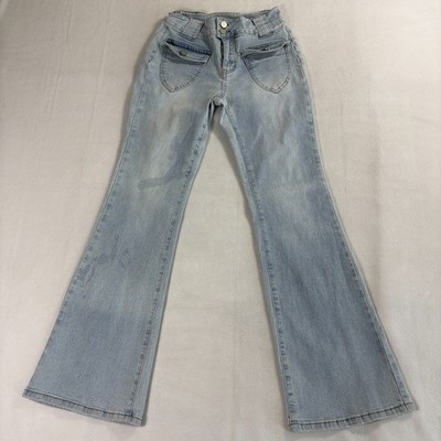 NV Felix Womens Light Wash Flare Jeans High Rise Stretch Denim Retro Bell Bottom