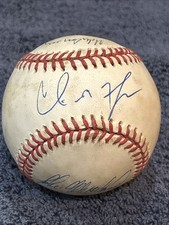 Cliff Floyd John Wetteland mike lansing signed baseball autograph ball auto N