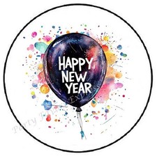 HAPPY NEW YEAR BALLOON ENVELOPE SEALS LABELS STICKERS PARTY FAVORS