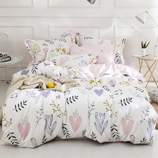 Girls Duvet Cover Full Floral Aesthetic Coquette Full 80"x90" Boho Floral 02