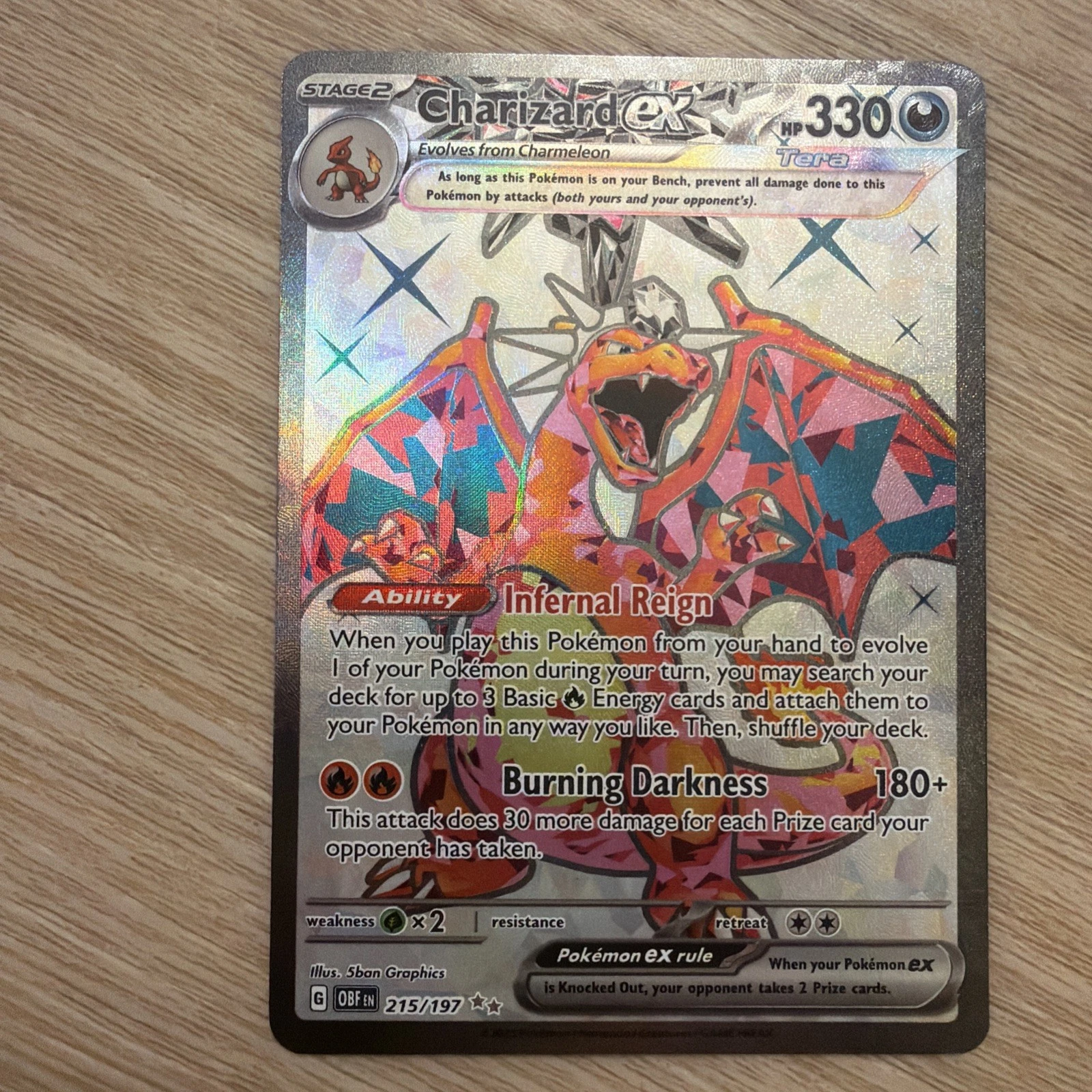Charizard ex (#215/197) - Holofoil SV - Obsidian Flames LP Pokemon