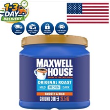 Kosher Certified 27.5oz Ground Coffee - Smooth Medium Roast with 160mg Caffeine 11.63 per pound