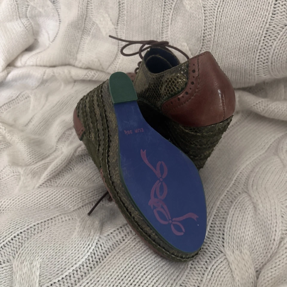 Zapatos Oxford Poetic Licence Wild Safari Verde Cuña Talla EUR 38.5 US 7.5/8 Foto 4 de 4