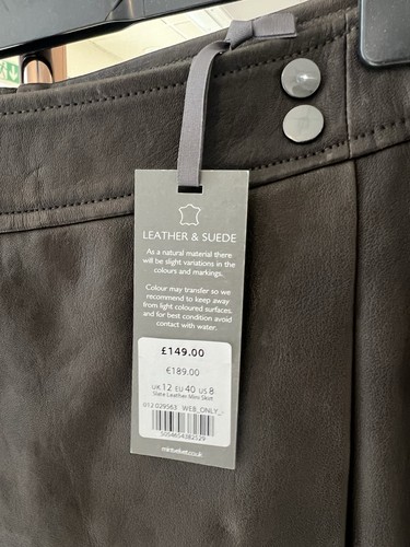 Mint Velvet Leather Gray Skirt BNWT - Picture 2 of 8