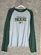 Y2K Vtg Reebok NFL Gridiron Classic Green Bay Packers Long Sleeve Raglan Shirt L