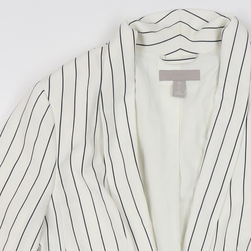 H&M Women's White Pinstripe Blazer Size 8 Regular - Picture 9 of 12