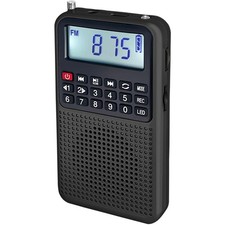 YF39 Portable FM AM Radio with Bluetooth, Voice Recording, TF Card Support, S...