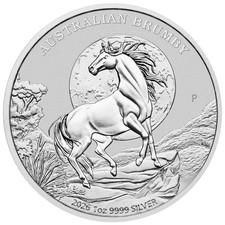 Australien 1 $  2026 Australian Brumby  1 Oz  Silber 9999  Perth Mint ST / BU