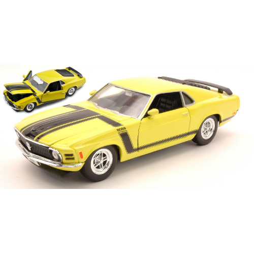 Ford Mustang Boss 1970 Yellow 1:24 Welly Auto Stradali -D- Neues Modell-image