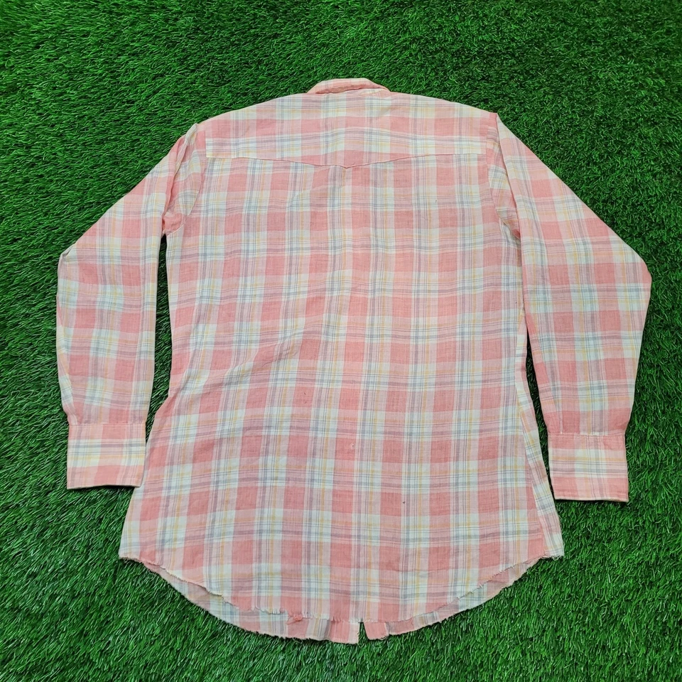 Vintage 70s Dee Cee Pearl Snap Western Shirt Mens M USA Disco Cowboy Sawtooth - Image 4 of 4