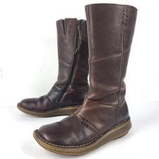 Dr Martens Vintage 10491 Mid Calf Dark Brown Biker Zip Wedge Rare Boots Size 9