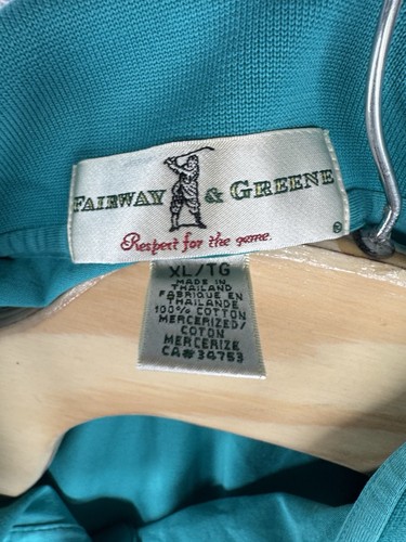 Vintage Fairway & Greene Pine Valley Golfschläger Poloshirt türkis grün Herren XL EUC - Bild 4 von 6